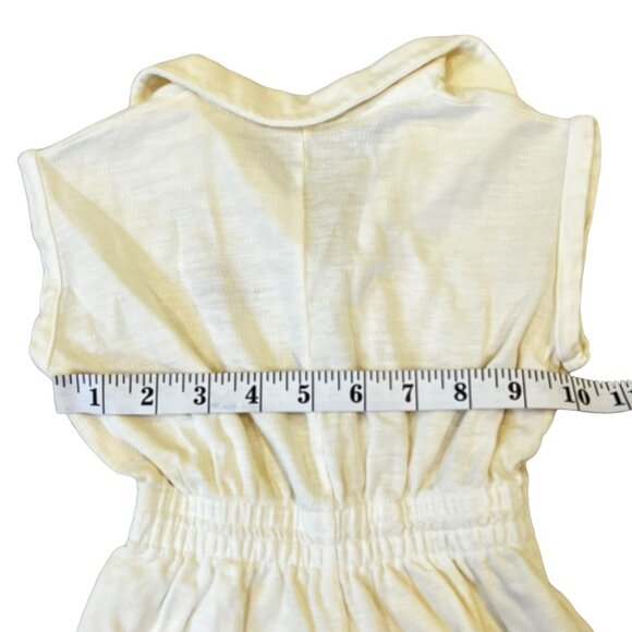 Vintage Girls Ivory Shorts Romper Red & Blue Crest Zip Front - Picture 9 of 9